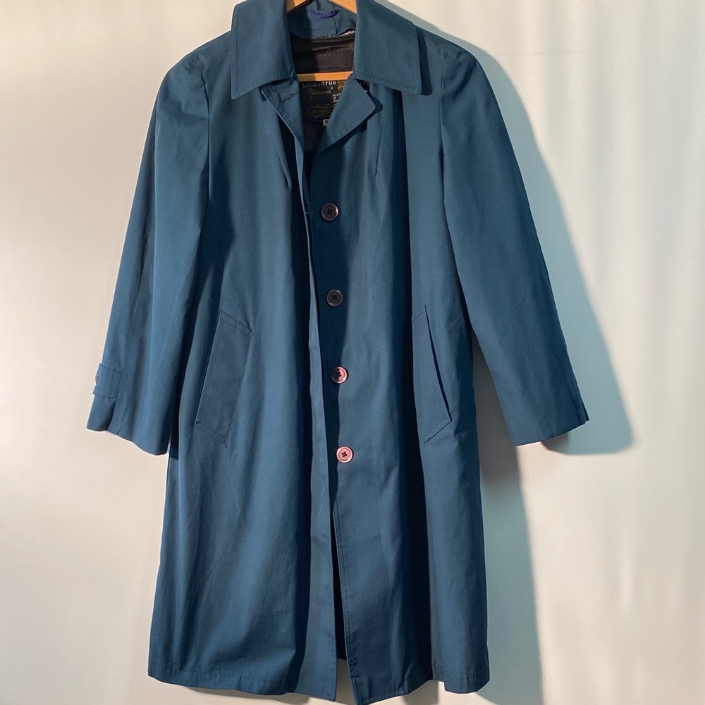 London Fog Trench Coat - Teal Blue